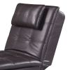 Brown Chaise Lounge with Pillow and USB Port