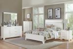 White High Gloss Finish Modern Bedroom 1pc Dresser with Drawers Adjustable Shelfs LED Light Strip Wooden Furniture