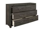 Dark Gray Finish 1pc Dresser of 6x Drawers Chrome Tone Handles Contemporary Design Bedroom Furniture