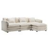 Modern Large boucle Fabric L-Shape Sectional Sofa