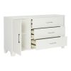 White High Gloss Finish Modern Bedroom 1pc Dresser with Drawers Adjustable Shelfs LED Light Strip Wooden Furniture