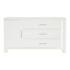 White High Gloss Finish Modern Bedroom 1pc Dresser with Drawers Adjustable Shelfs LED Light Strip Wooden Furniture