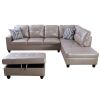 Latte Color Semi PU Synthetic Leather 3-Piece Couch Living Room Sofa Set