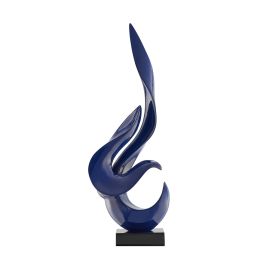 Navy Blue Flame Sculpture