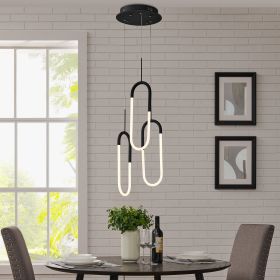 LED Three Clips Chandelier (Option: Matte Black)