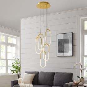 LED Five Clips Chandelier (Option: Sandy Gold)