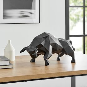 Geometric Bull Sculpture (Option: Matte Black)