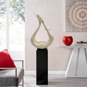 Yoga Floor Sculpture (Option: White with Black Base)