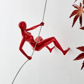 Climbing Woman 8" Wall Sculpture (Option: Metallic Red)