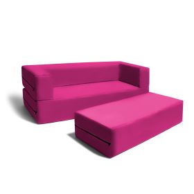 Jaxx Zipline Big Kids Modular Sofa & Ottoman (Color: Fuchsia, Material: Microsuede)